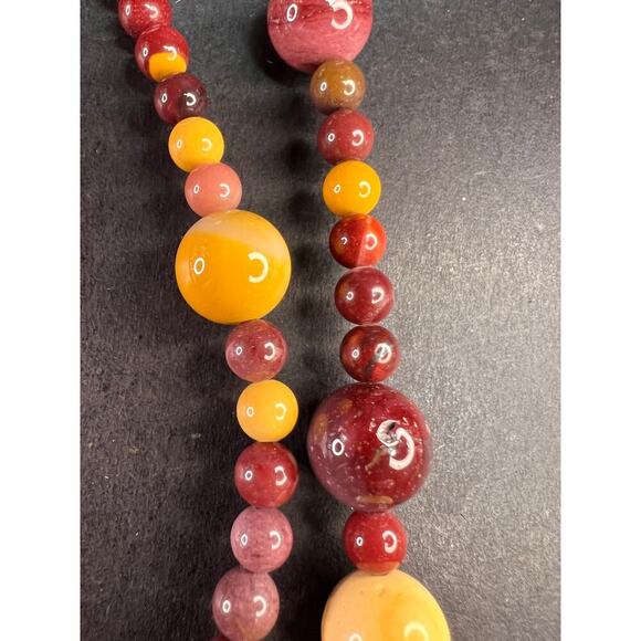 NEW Mookaite Jasper station 36 inch necklace with sterling silver clasp - Picture 9 of 15